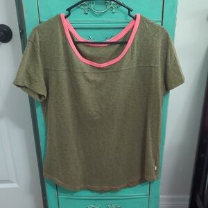 Olive Green and Pink American Eagle Top